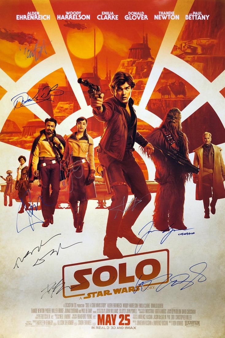 Star Wars Solo Poster C  Paul Bettany SIGNED (1 of 4)