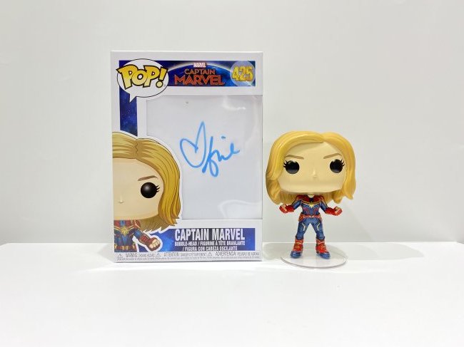 Captain Marvel Nick Fury Brie Larson SIGNED Funko Pop (1 of 2)