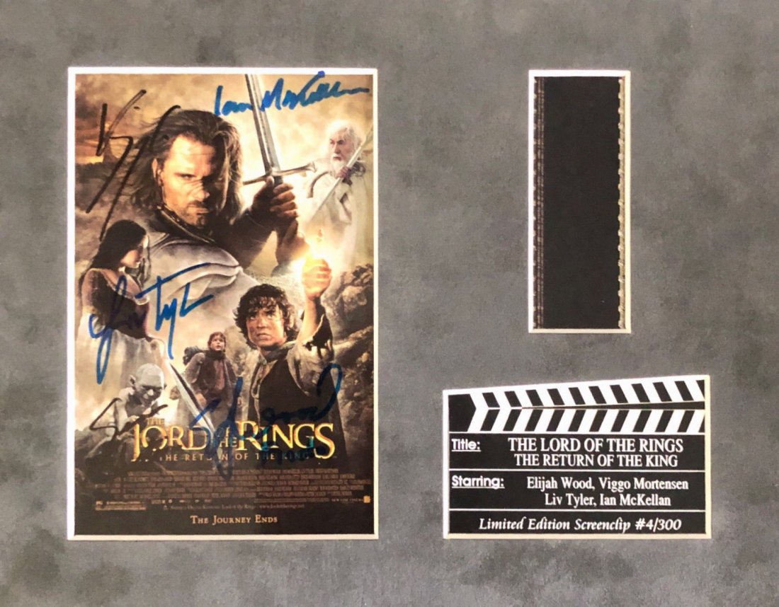 Lord of The Rings Original Film Clip :4/300 SIGNED: Autographed by: Elijah Wood, Viggo Mortensen, Liv Tyler, Ian McKellan, Sean Bean All items come with COA which has professional authentication services by experts. Certificate come with unique silver 