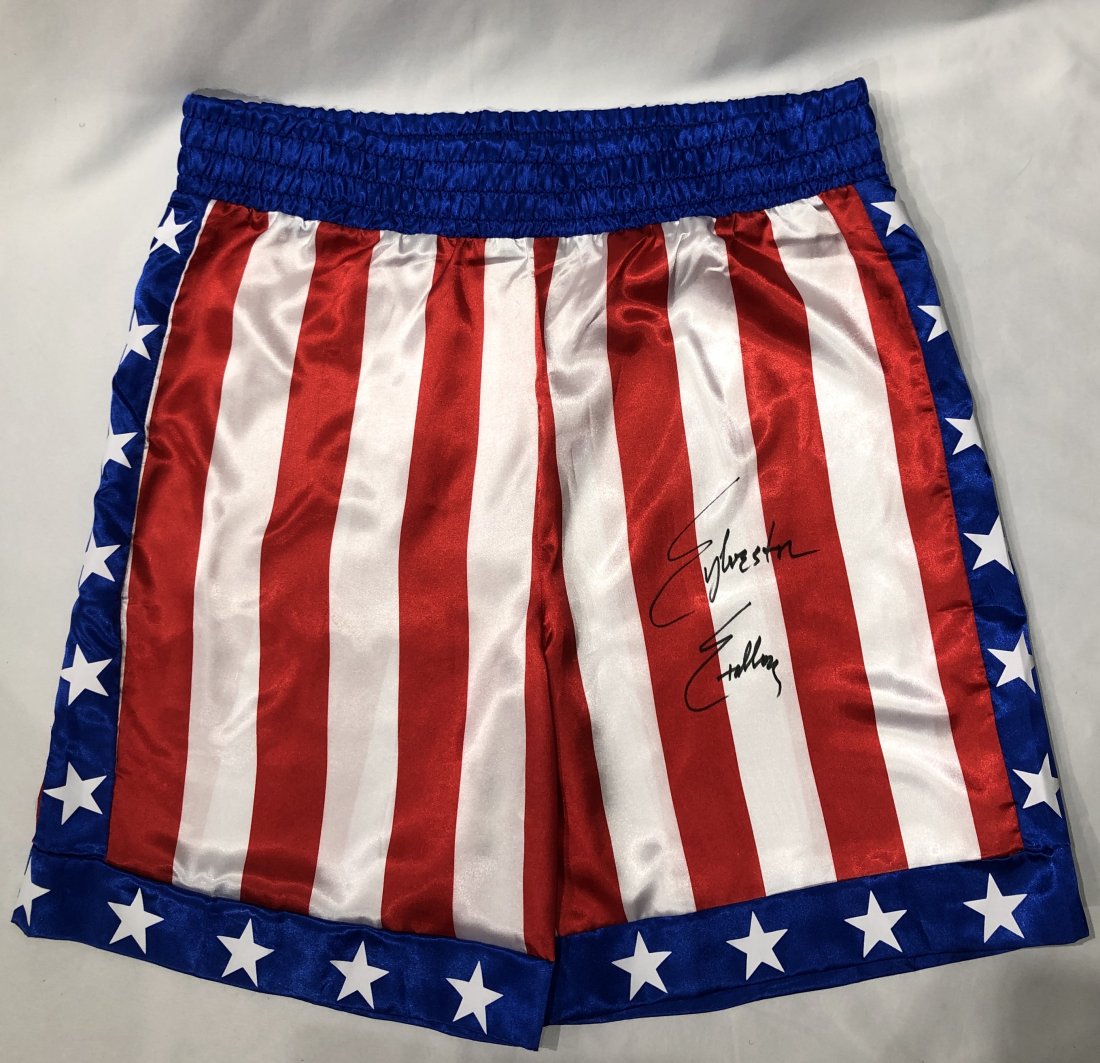 Sylvester Stallone Autograph Signed Rocky Boxing Trunks (1 of 2)