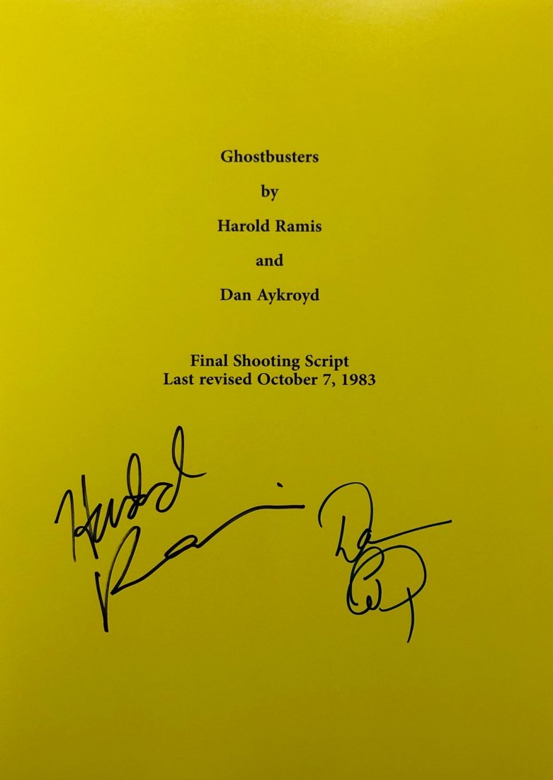 Harold Ramins Dan Aykroyd Autograph Ghostbusters Script (1 of 1)
