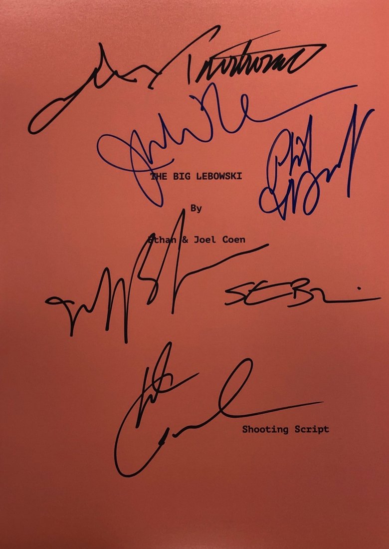 Jeff Bridges John Goodman Autograph Signed Script: Autographed by: Jeff Bridges, John Goodman, Julianne Moore, Steve Buscemi, John Turturro, Philip Seymour Hoffman All items come with COA which has professional authentication services by experts. Cert