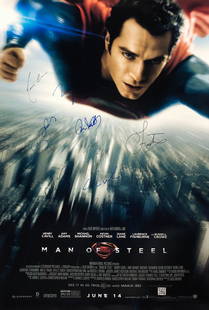 DC Man of Steel Henry Cavill, Amy Adams Autographed: Autographed by:Henry Cavill, Amy Adams, Michael Shannon, Diane Lane, Russell Crowe, Kevin Costner, Laurence Fishburne, Richard Schiff, Christopher Meloni and Zack SnyderSize: 24" x 36"All items come