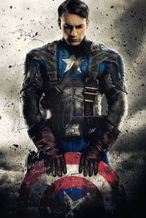 Captain America The First Avenger Poster A Chris Evans: Autographed by:Chris Evans, Hayley Atwell, Sebastian Stan, Tommy Lee Jones, Hugo Weaving, Dominic Cooper, Richard Armitage, Stanley Tucci, Samuel L. Jackson, Toby JonesSize: 24" x 36"All items come