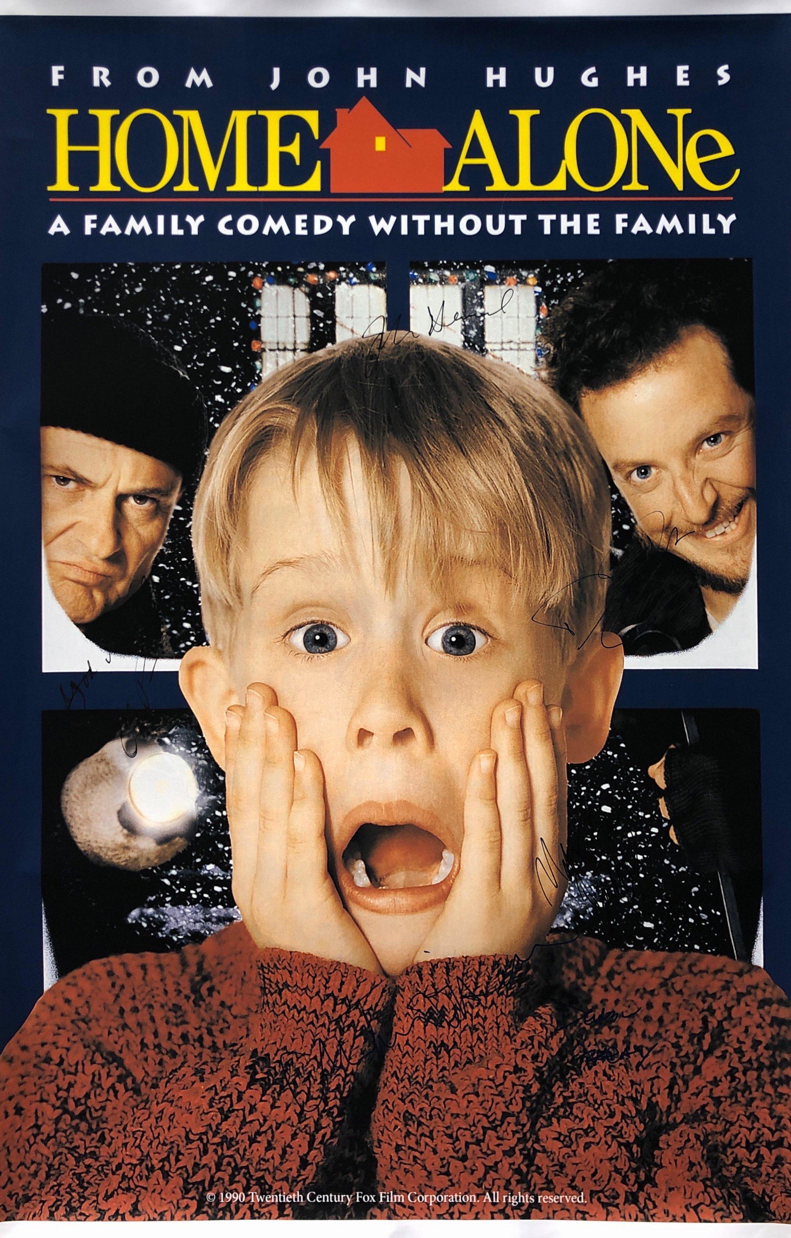 Home Alone Poster Macaulay Culkin Joe Pesci Autographed: Autographed by: Macaulay Culkin, Joe Pesci, Daniel Stern, John Heard, Catherine Oâ€™Hara, Devin Ratray Size: 24" x 36" All items come with COA which has professional authentication services by ex