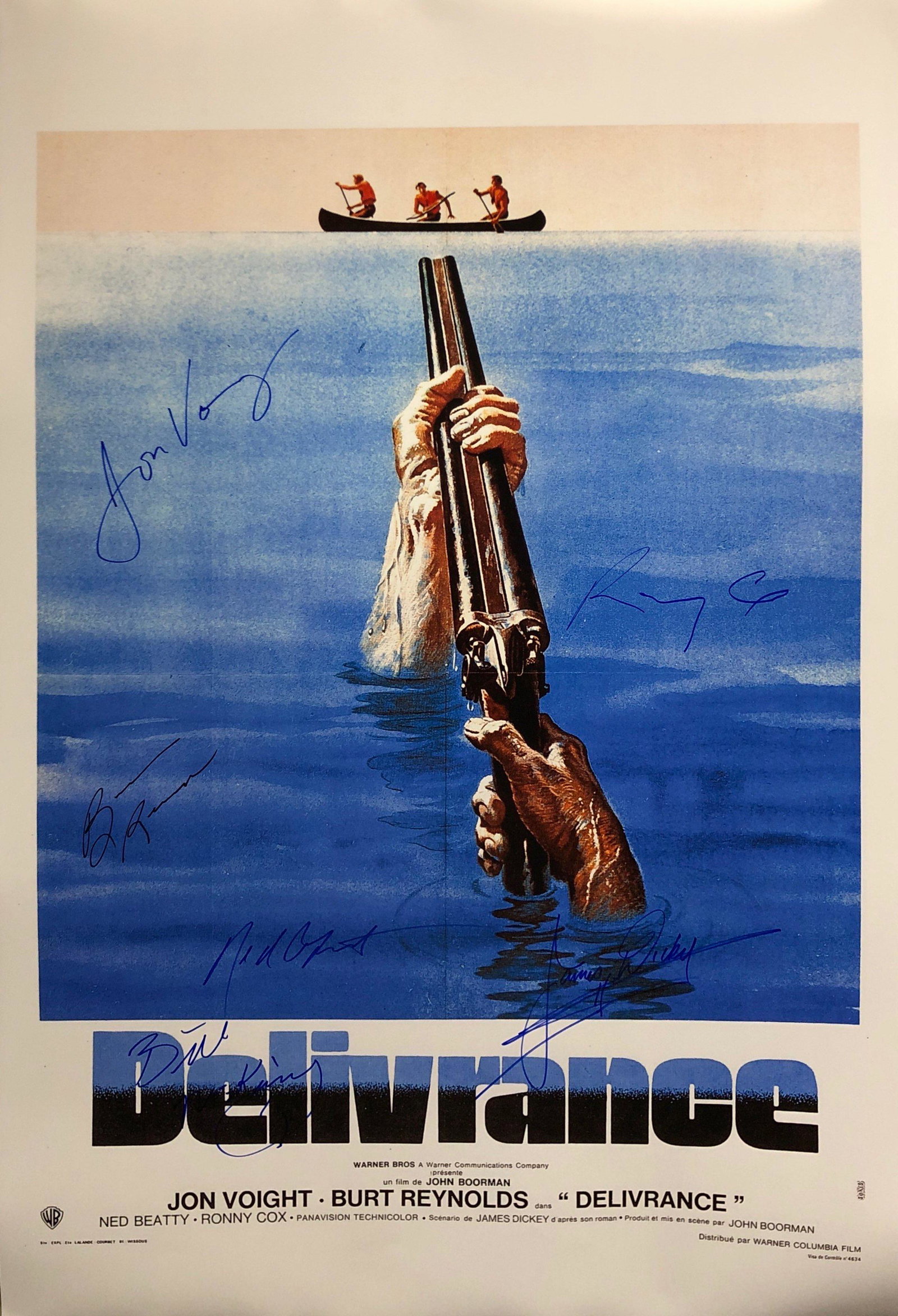 Delivrance Burt Reynolds Autographed SIGNED Poster: Autographed by: Burt Reynolds, Jon Voight, Ned Beatty, Ronny Cox, James Dickey and Bill McKinney Size: 24" x 36" All items come with COA which has professional authentication services by experts. Cert