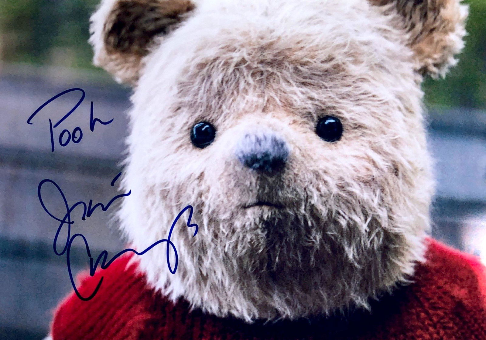 Winnie The Pooh Christopher Robin Jim Cummings Ewan: Autographed by: Jim Cummings Size: 8" x 10" All items come with COA which has professional authentication services by experts. Certificate come with unique silver hologram and serial number autograph.