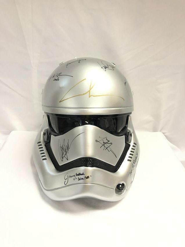 Star War Helmet Mark Hamill Autographed Signed: Autographed by: Mark Hamill, Harrison Ford, Carrie Fisher, Billy Dee Williams, Anthony Daniels, Peter Mayhew, Ian McDiarmid, Frank Oz, James Earl Jones, Dave Prowse, Kenny Baker, Warwick Davis, George