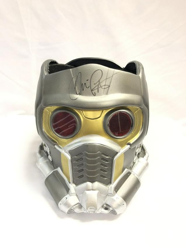 Guardians of The Galaxy Vol 2. Helmet Autographed: Autographed by: Chris Pratt, Zoe Saldana, Vin Diesel, Bradley Cooper, Karen Gillian, Pom Klementieff, Kurt Russell, Dave Bautista and Stan Lee All items come with COA which has professional authentica