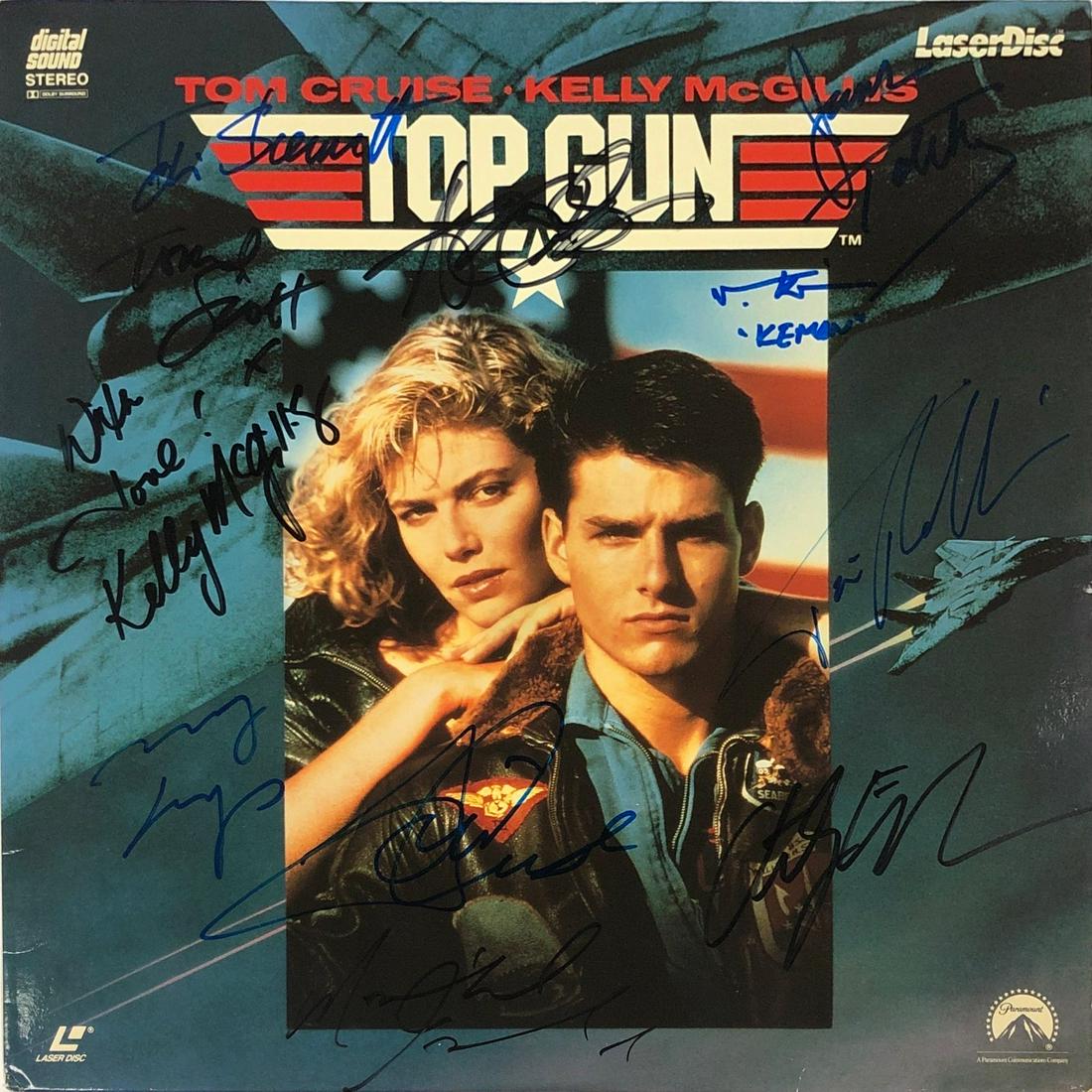 Top Gun Tom Cruise LD Autograph Signed: Autographed by: Tom Cruise, Kelly McGillis, Val Kilmer, Anthony Edwards, Tom Skerritt, Tim Robbins, Meg Ryan, James Tolkan, Adrian Pasdar, Tony Scott, Michael Ironside All items come with COA which ha
