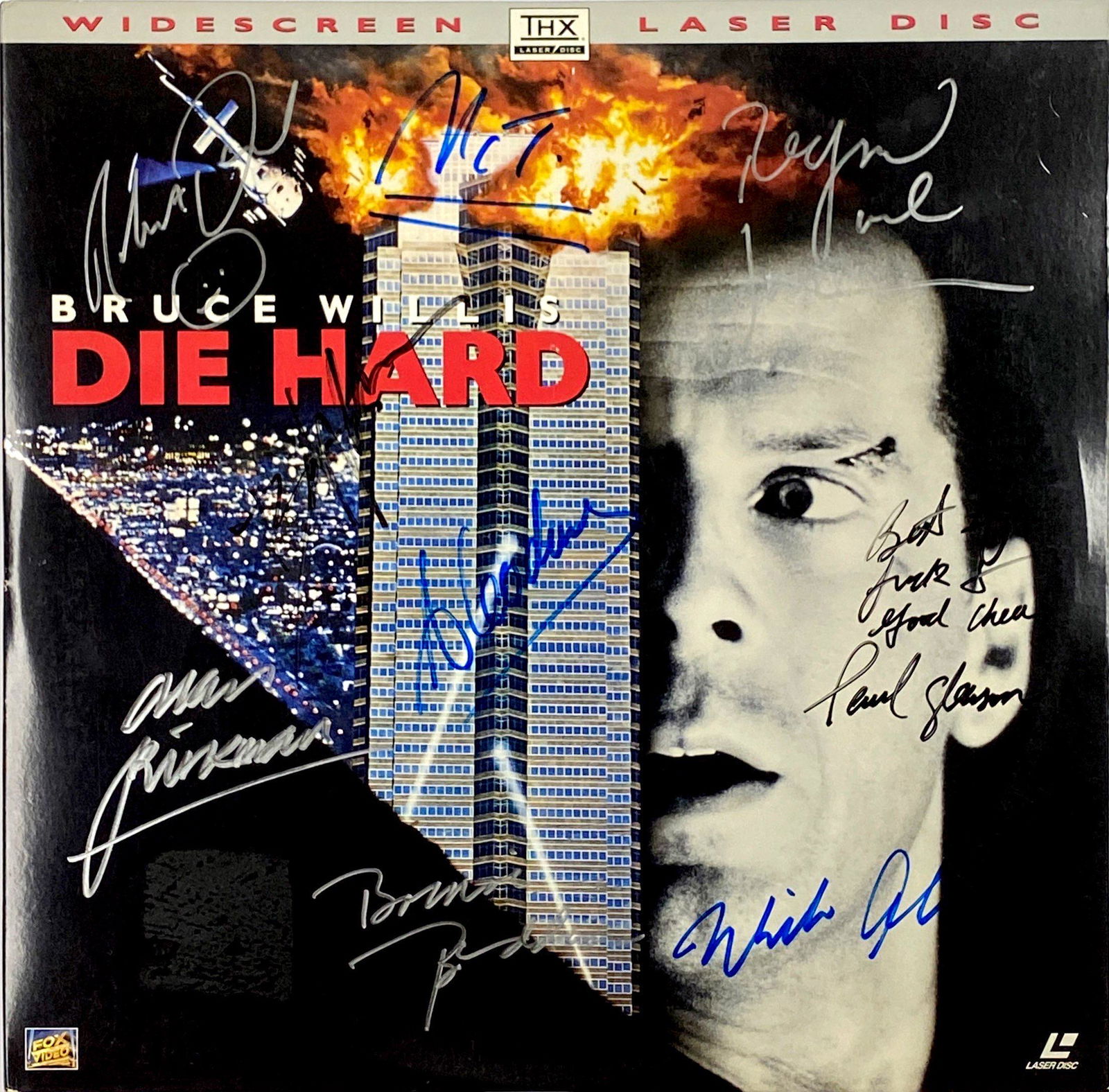 Die Hard Bruce Willis LD Autograph Signed: Autographed by: Bruce Willis, Alan Rickman, Bonnie Bedelia, Reginald VelJohnson, William Atherton, Robert Davi, Alexander Godunov, Paul Gleason, John McTiernan All items come with COA which has profes