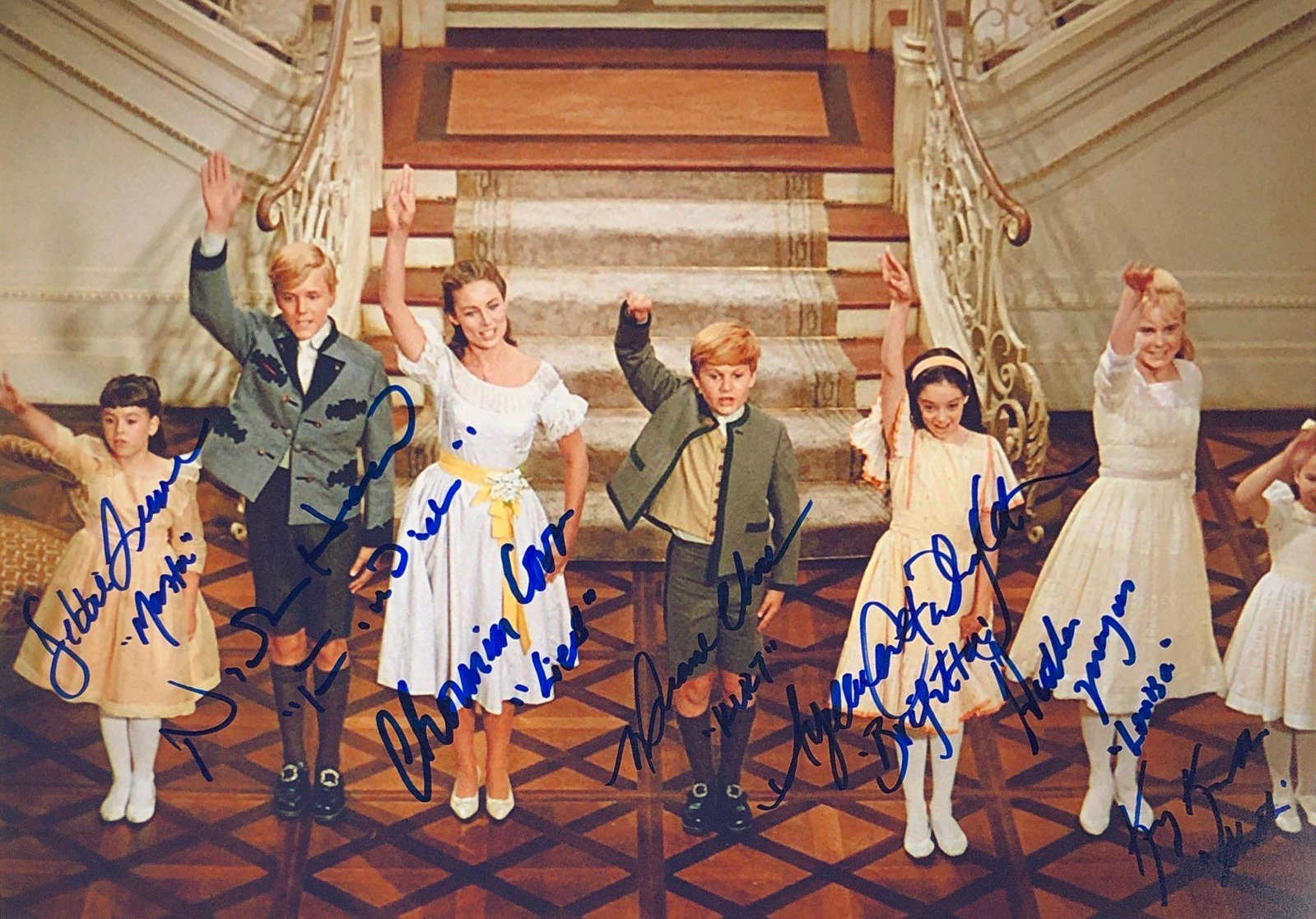 Sound of Music Charmian Carr Signed Photo: Autographed by: Charmian Carr, Nicholas Hammond, Heather Menzies-Urich, Duane Chase, Angela Cartwright, Debbie Turner, Kym Karath Size: 8" x 10" All items come with COA which has professional authenti