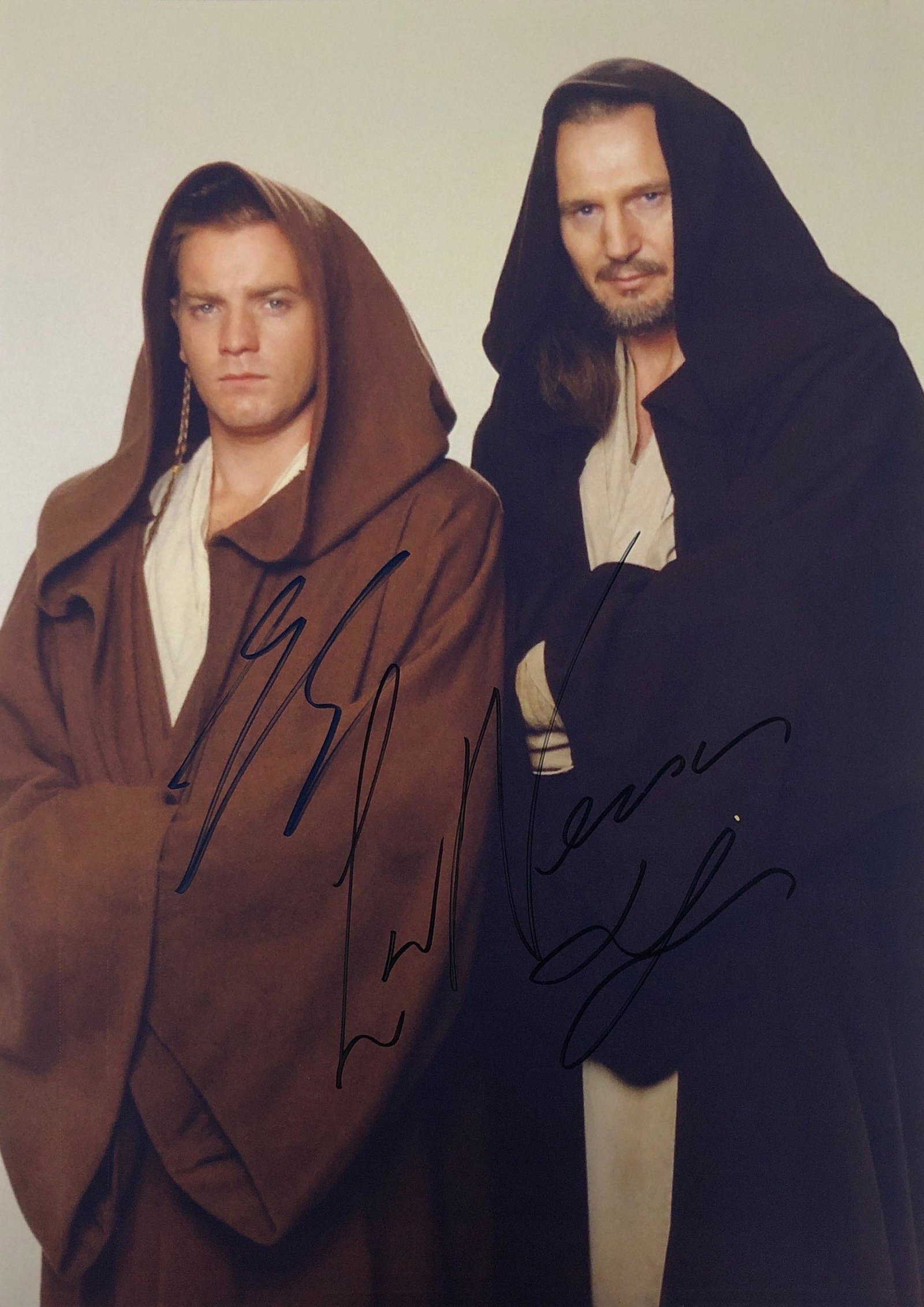Star Wars Phantom Menace Ewan McGregor Signed Photo: Autographed by: Ewan McGregor, Liam Neeson Size: 8" x 10" All items come with COA which has professional authentication services by experts. Certificate come with unique silver hologram and serial num