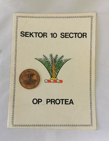 BORDER WAR. SECTOR 10 OPS PROTEA & ASKARI Medallion and Booklet (1 of 2)