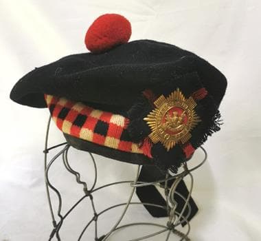 BORDER WAR. Transvaal Scottish Tam O Shanter.: Complete with badge with 2nd Battalion red backing