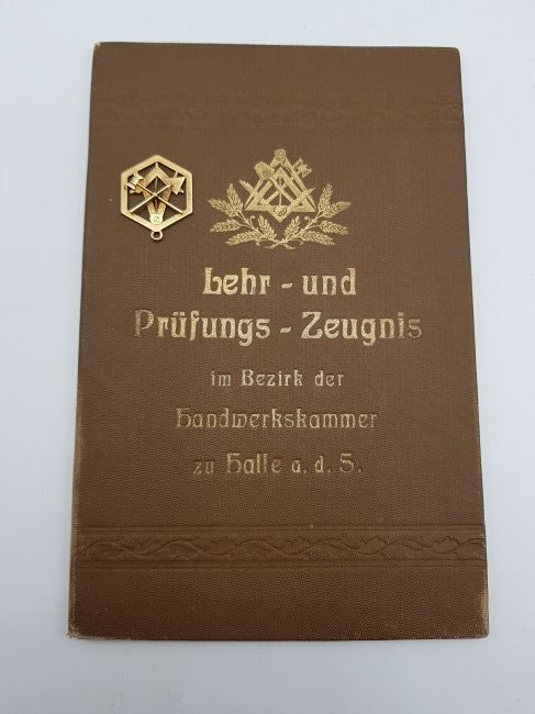 German Masonic Certificate or ID with Gold Pendant (1 of 4)