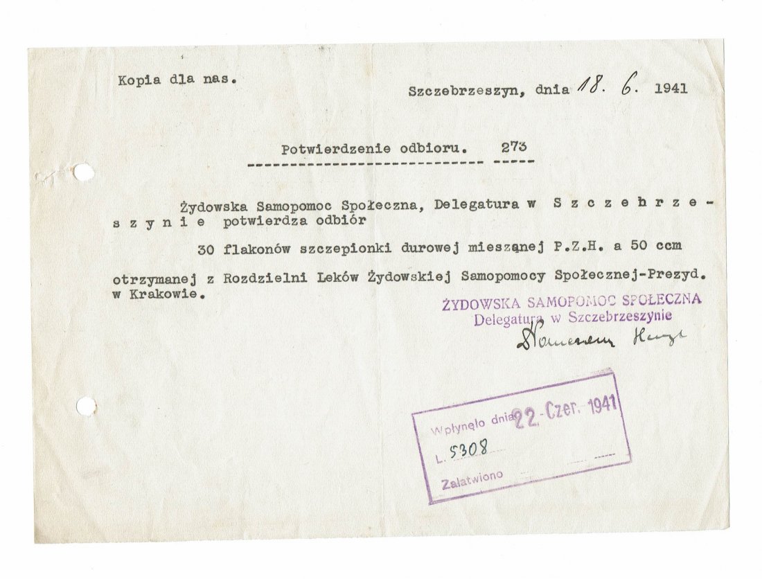 Document - Ghetto Szczebrzeszyn - 1940 - Holocaust (1 of 2)