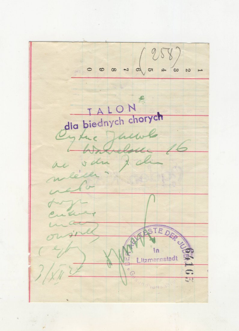 Food Voucher - Litzmannstadt Ghetto - 1940 - Holocaust (1 of 2)