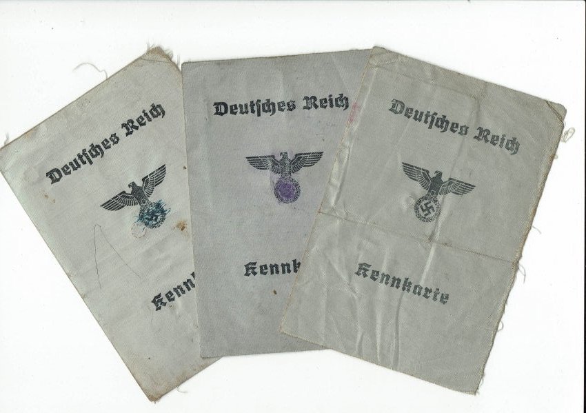 German WWII Kennkarte - Set of 3 - 1940-42 (1 of 4)