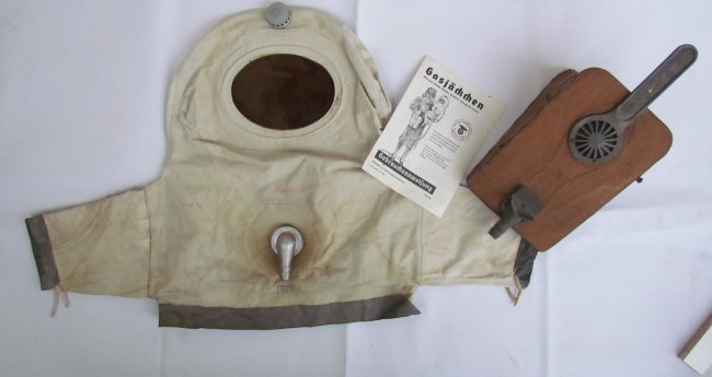German WWII - Gas Mask / Suit Child Device + Instruct (1 of 4)