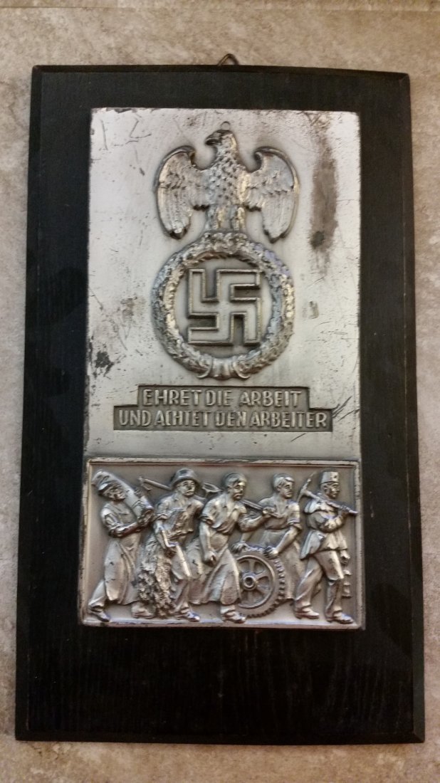 German WWII Workers Party Plaque (1 of 3)