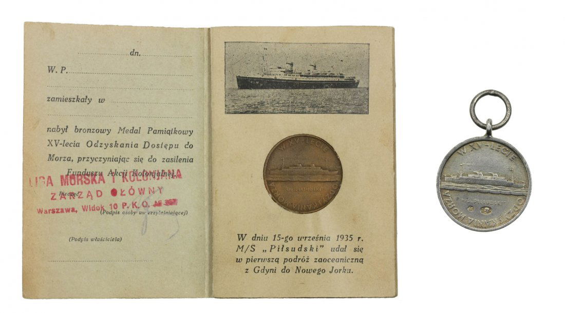 TWO MEDALS POLISH MARITIME LEAGUE 1935 (1 of 8)