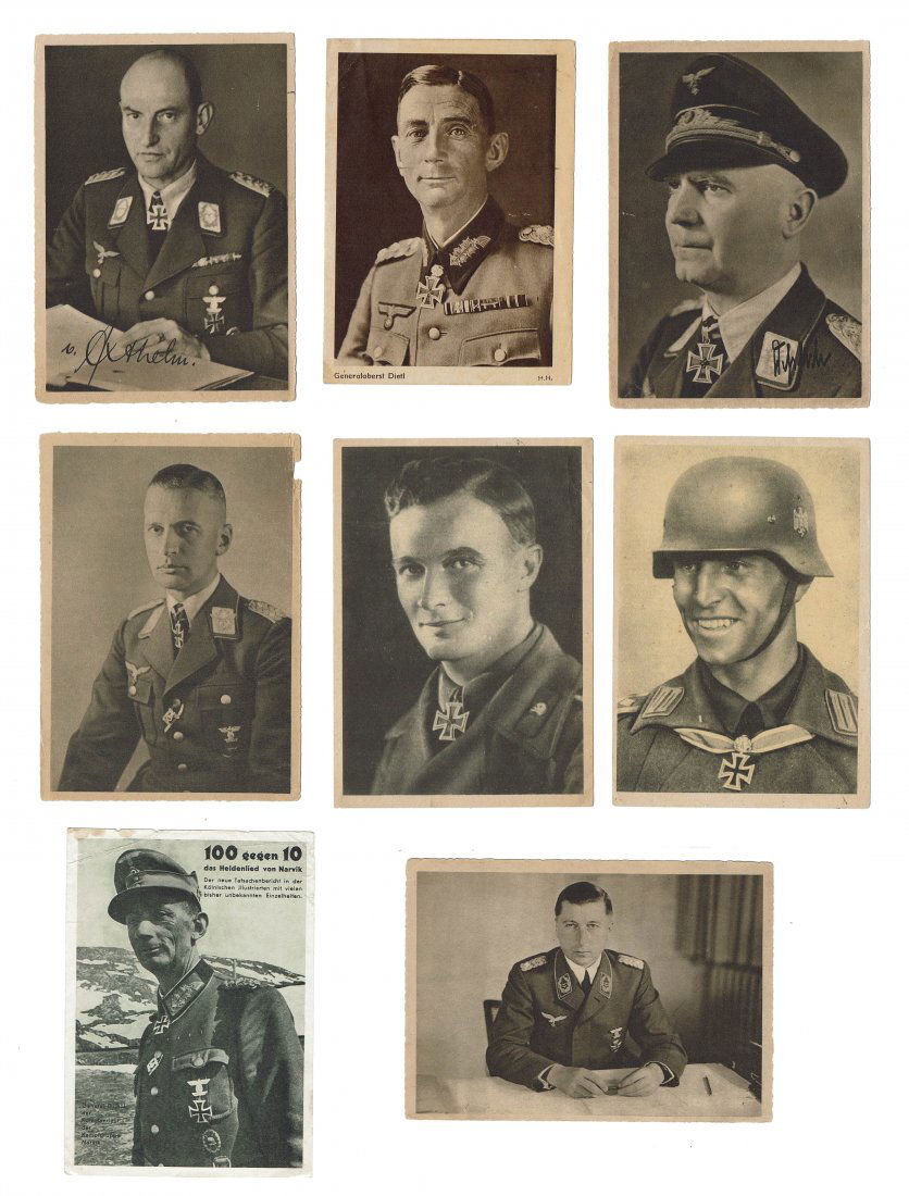 SET OF 8 POSTCARDS OF GERMAN KNIGHT'S CROSS HOLDERS (1 of 9)