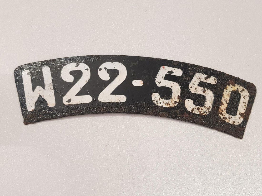 POLISH MILITARY MOTORCYCLE NUMBER PLATE BIALYSTOK DIST (1 of 5)