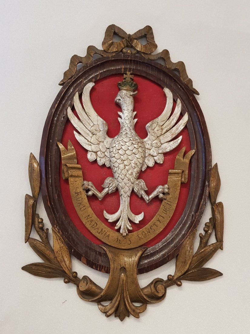 II RP HAND-CARVED WOODEN PLAQUE EMBLEM OF POLAND (1 of 6)