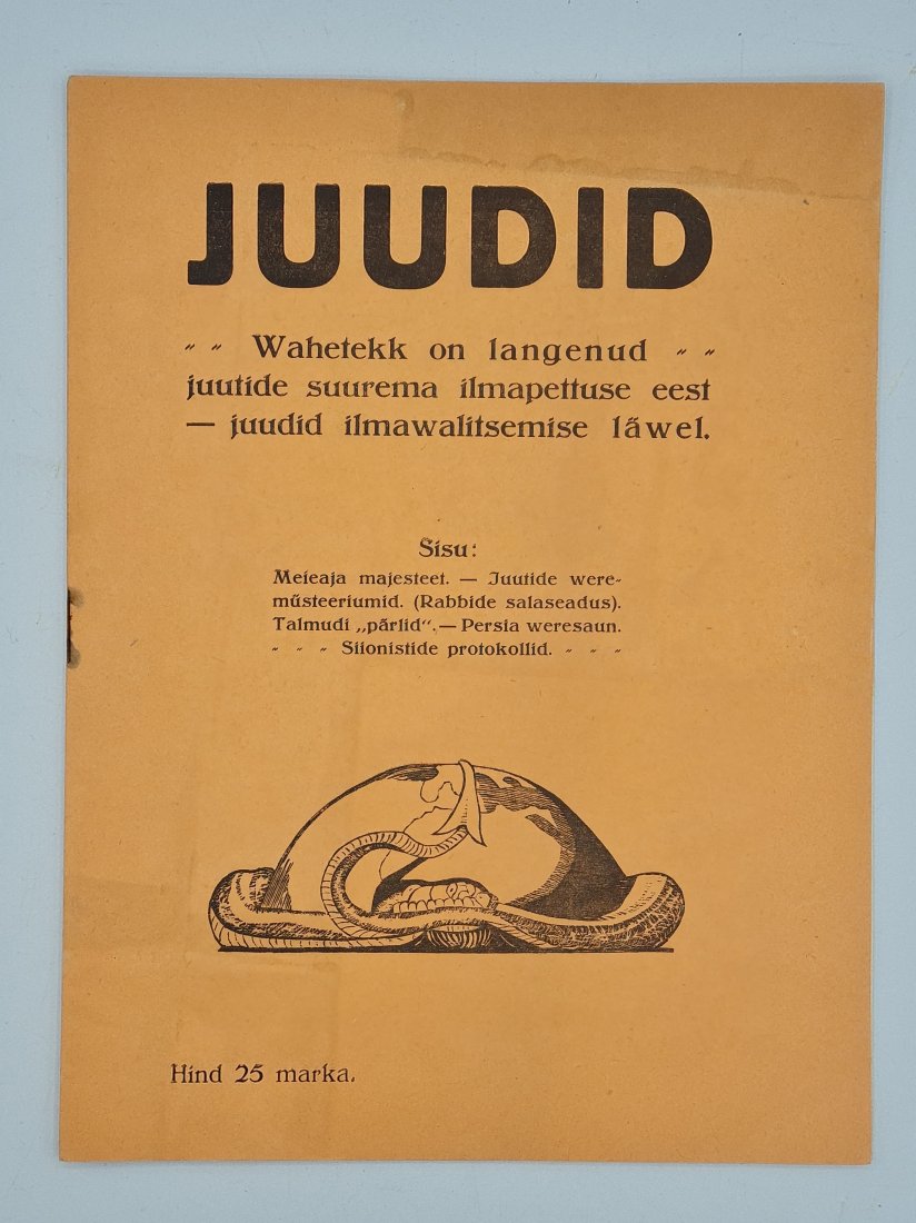 Anti-Semitic Magazine - "Juudid" - Estonian - 1923 (1 of 6)