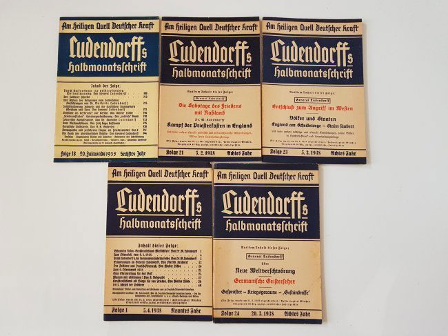 Anti-Semitic Magazine Set "Ludendorff Halbmonatsschrft" (1 of 10)