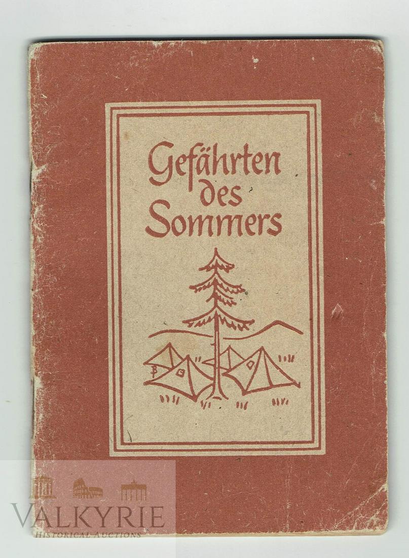 Post-war German Youth Summer Camp Songs: Pos-war published book "Gefährten des Sommers" with many songs to be sung by youngsters in summer camps in Germany. Book published in 1949.