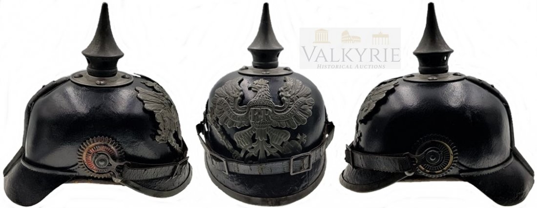 Prussian EM/NCO'S M1915 Pickelhaube.: Prussian EM/NCO'S M1915 Pickelhaube. Development of the pickelhaube may be traced back to the Prussian King Friedrich Wilhelm IV who initiated the original design and introduced it for wear by most of