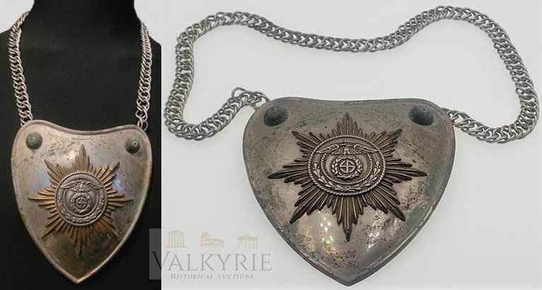 Early SA/SS Standard Bearer's Gorget.: Gorgets were originally part of a knight's armor during medieval times. Long after suits of armor were abandoned, the gorget continued to be used in many European armies as a form of military insignia