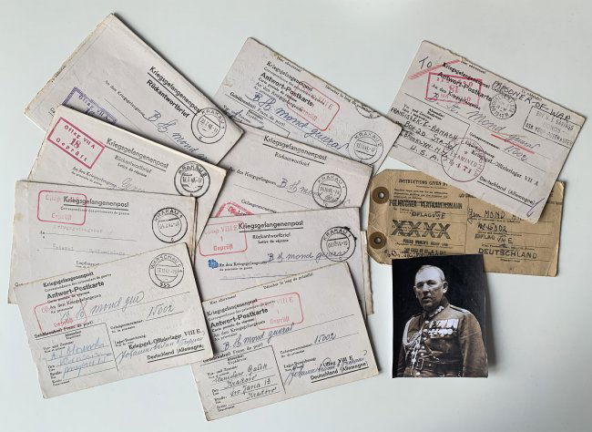 POW set of letters General Mond + copy of photo 1941-43 (1 of 8)