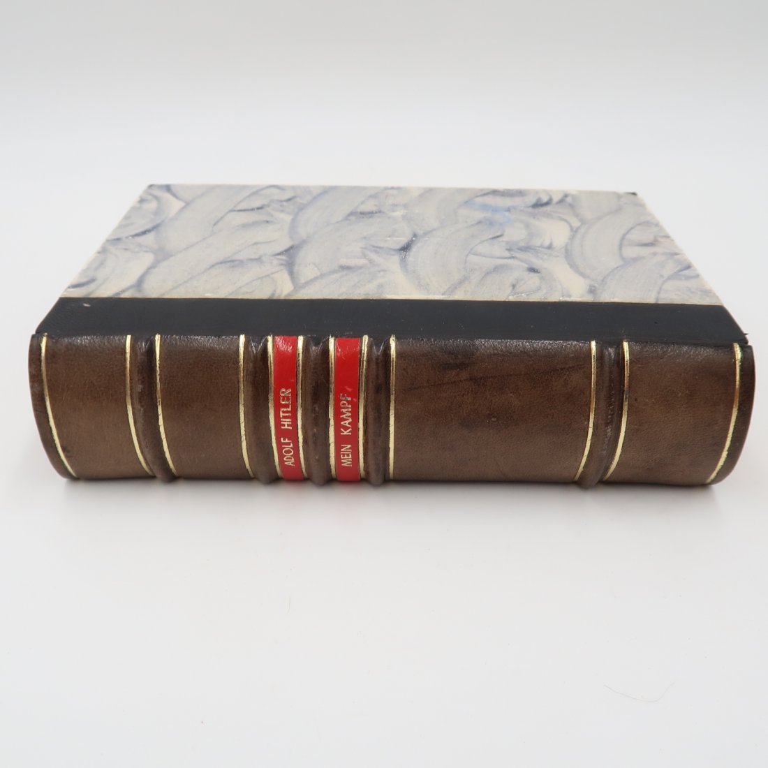 Mein Kampf - Unique Binding and Cover 1944: Adolf Hitler's Mein Kampf in German, leather binding with unusual cover. Very nice example in near perfect condition. Printed in 1944