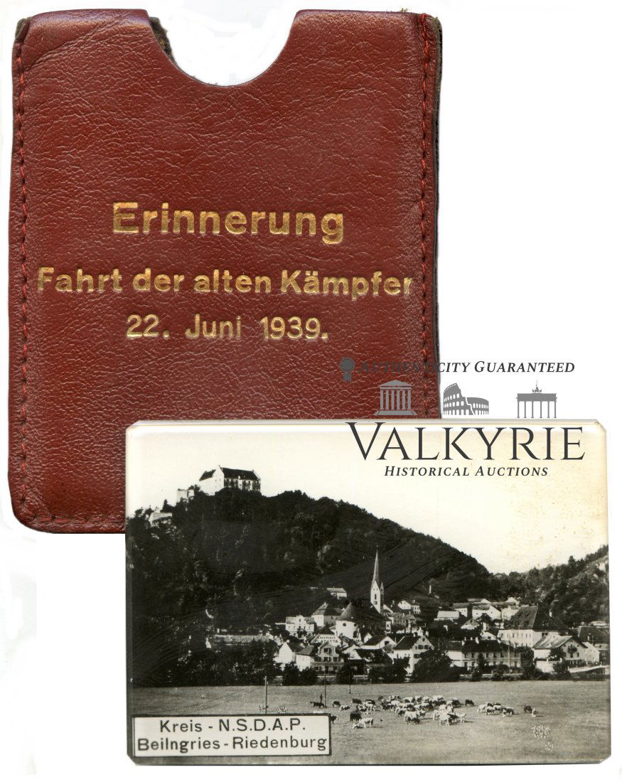 NSDAP Souvenir Mirror in a Leather Case. (1 of 7)