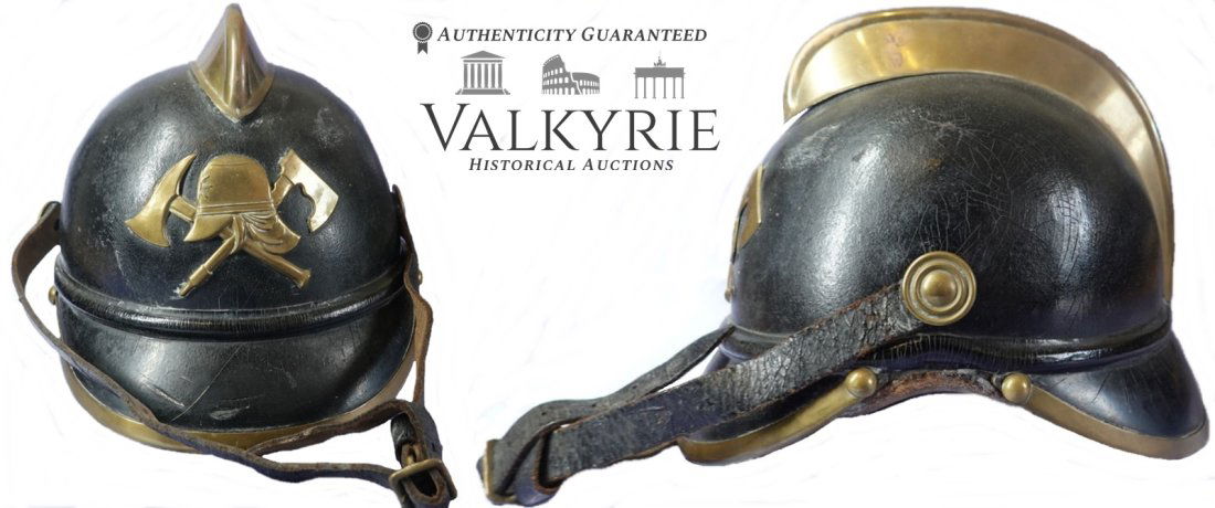 Leather German Fire Helmet. (1 of 5)