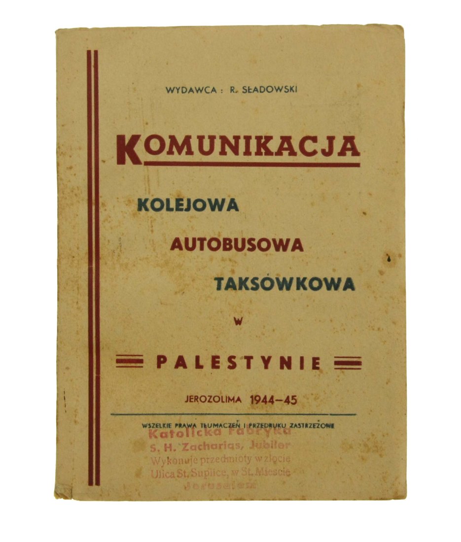 Transport Timetable for Polish Troops in Palestine 1944 (1 of 5)