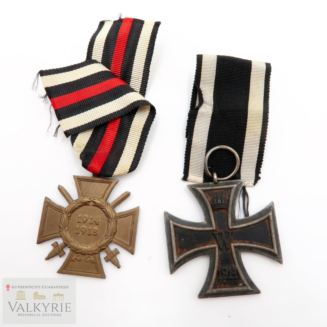 German WWI Iron Cross + Hindenburg Cross Set (1 of 2)