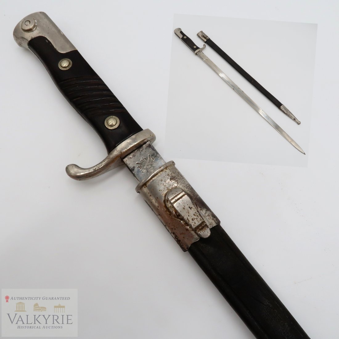 German WWI M1898 Long Bayonet w Leather Scabbard (1 of 7)
