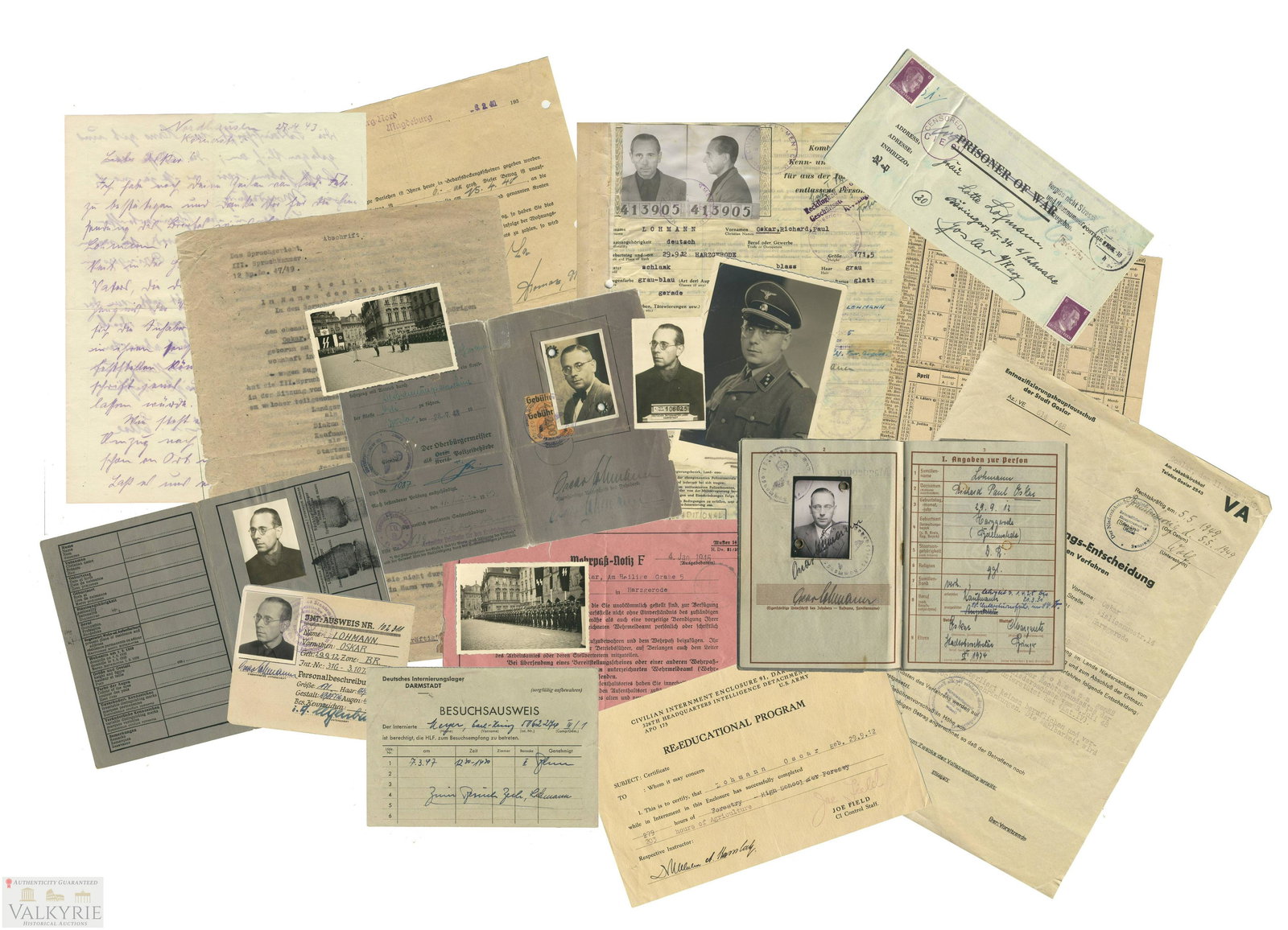 Big set to SS-Untersturmfuhrer who was Later POW Inmate (1 of 20)