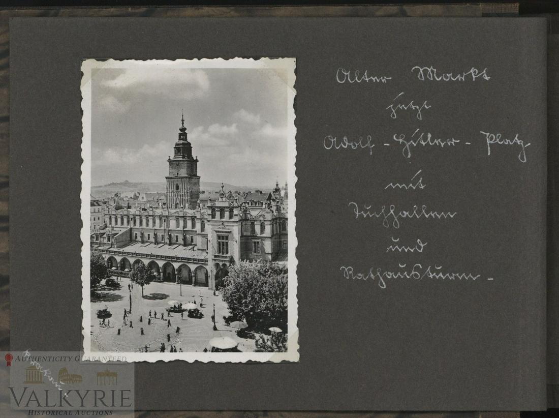 3 Reich- Photo Album with 45 Photos of Krakow 1941: Excellent photo album with 45 photos of Krakow taken in 1941 by some German citizen. Album is full of interesting high quality photos of most known and imporant buildings and monuments of the city of 