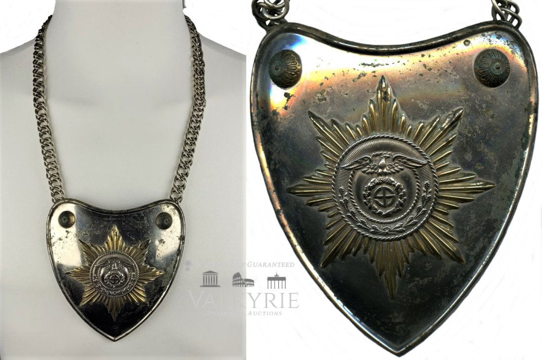 Early SA/SS Standard Bearer's Gorget.: Early SA/SS Standard Bearer's Gorget. Gorgets were originally part of a knight's armor during medieval times. Long after suits of armor were abandoned, the gorget continued to be used in many European