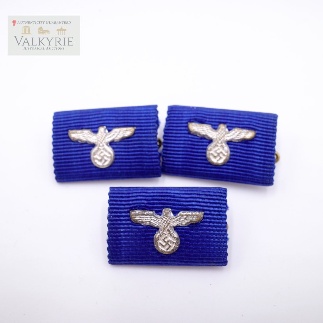 Nazi Wehrmacht Ribbon Bar (Set of 3): Bar is a single Army Long Service. Metal pin-back bar. SET OF 3.