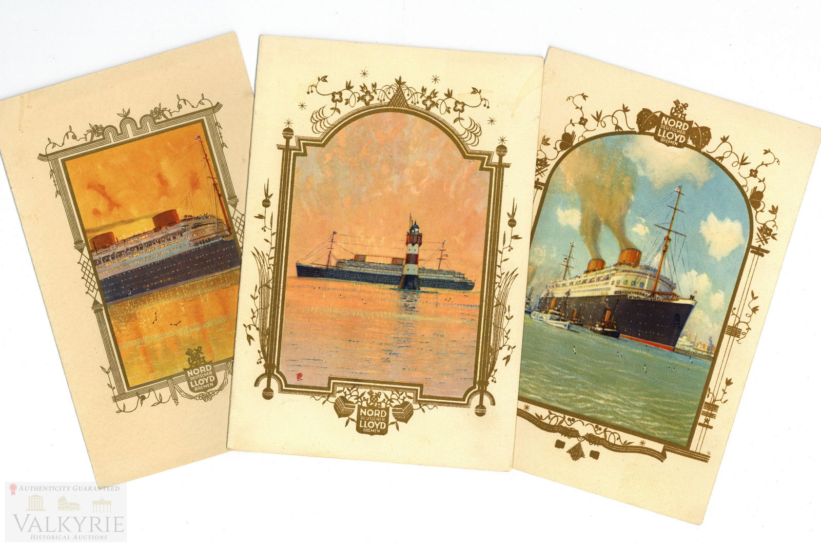 3 Meal and Concert Cards of the Tragical German Steamboat "General von Steuben" 1934: 3 meal and concert cards given during a trip to Norway in 1934 in the German steamboat "General von Steuben". Coloured cards with the dishes and concerts given to the tripulation that was the directio