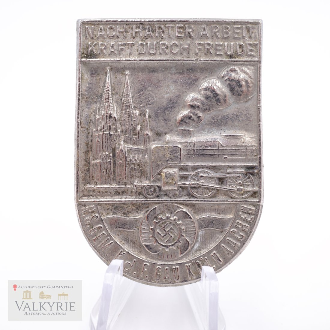 Nazi Third Reich Badge: Rare Nazi Badge. Nach harter Arbeit , Kraft durch Freude.After hard labour, Strength through Joy.
