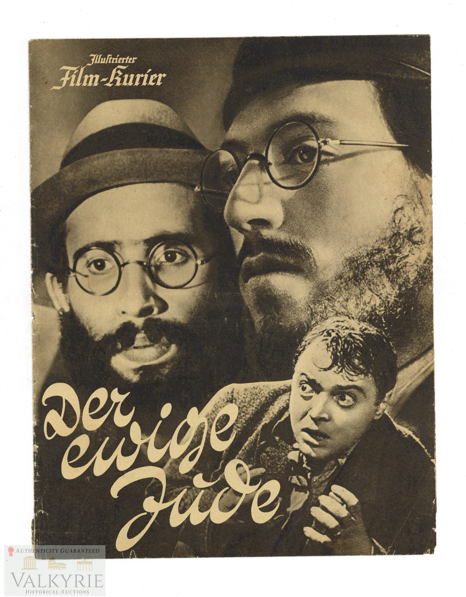 Illustrated Film-Kurier Number Dedicated to Anti-Semitic Docufilm "Der Ewige Jude" 1940: Illustrierter Film-Kurier (Illustrated Film-Kurier) number dedicated to the Anti-Semitic documentary film "Der Ewige Jude" made in 1940. A brochure with many frames of the movie.The Eternal Jew is a 1