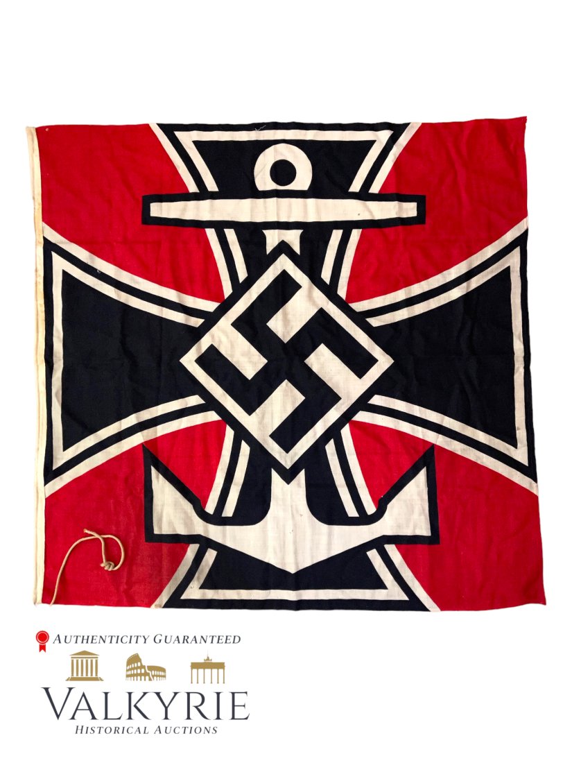 German WWII Nazi Naval Kriegsmarine Flag: German WWII Nazi Naval Kriegsmarine Flag, nice one measuring about 45 inches x 43 inches.