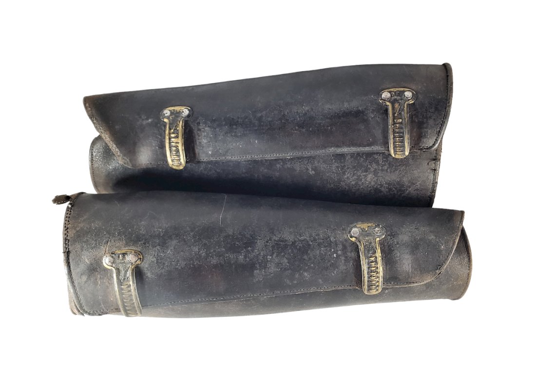 WW2 German Officers Gaiters: These WW2 German Officers Gaiters are still somewhat pliable, definitely not cracking or falling apart. Very fine quality and made of thick quality leather like boots, worn with high top shoes. Lightl